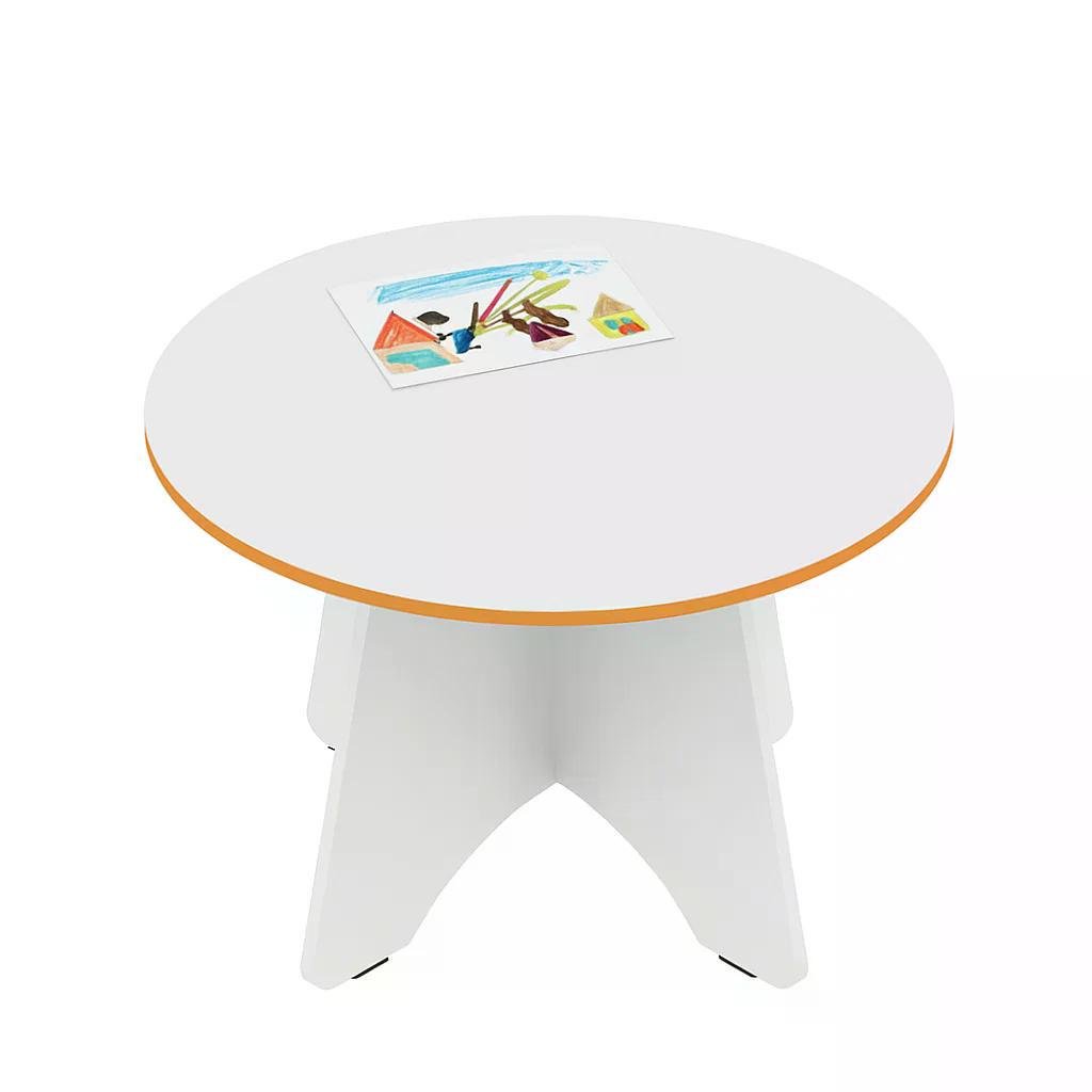 Детский стол круглый ЛДСП диаметр 800 мм Белый