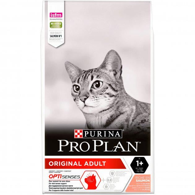 Корм сухой для котов Purina Pro Plan Original 1+ с лососем 10 кг (7613036508315)