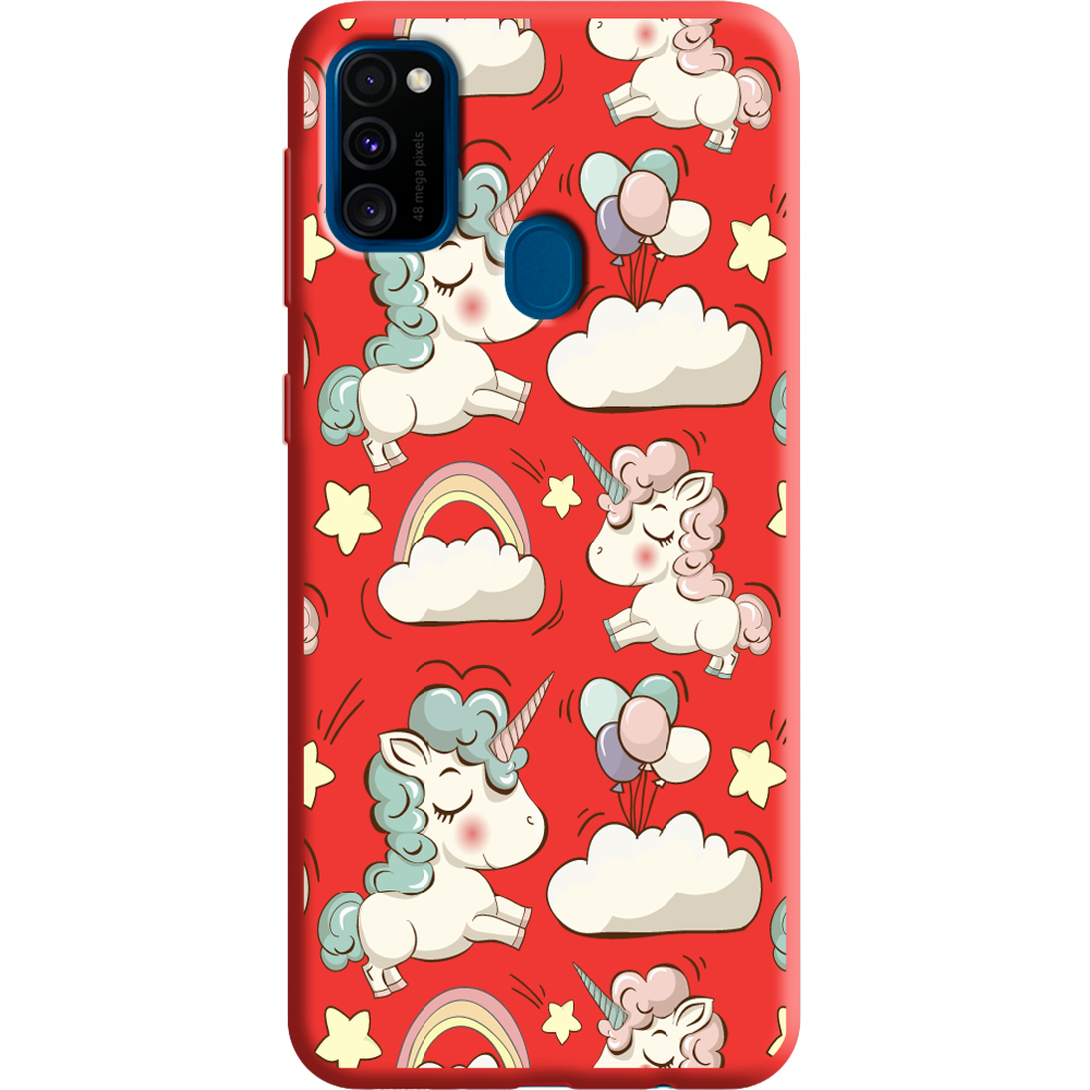 Чехол с рисунком Boxface Samsung M307 Galaxy M30s Unicorns Красный силикон (38209-cc2-38660)