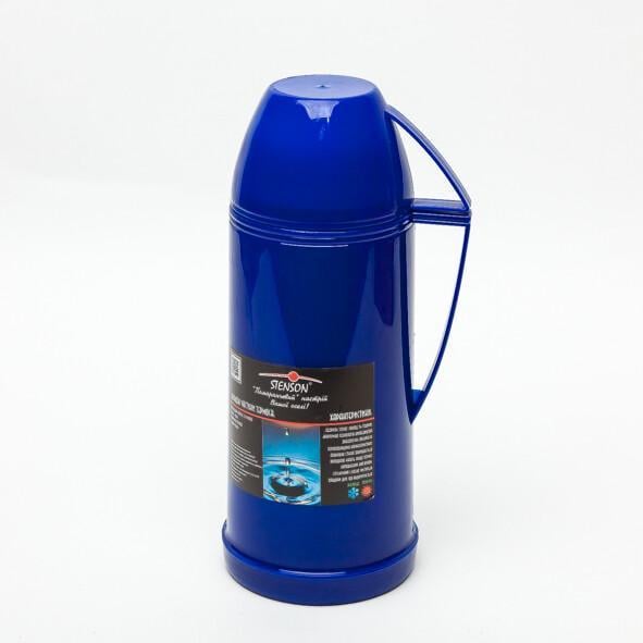 Термос со стеклянной колбой 1 л Синий глянец (30133) - фото 2 Термос со стеклянной колбой 1 л Синий глянец (30133) - фото 2