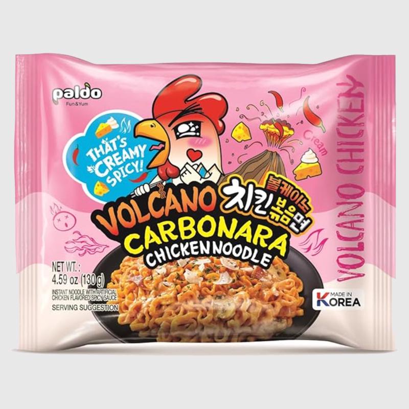 Лапша Paldo Volcano Carbonara Chicken Noodle с курицей острая 140 г