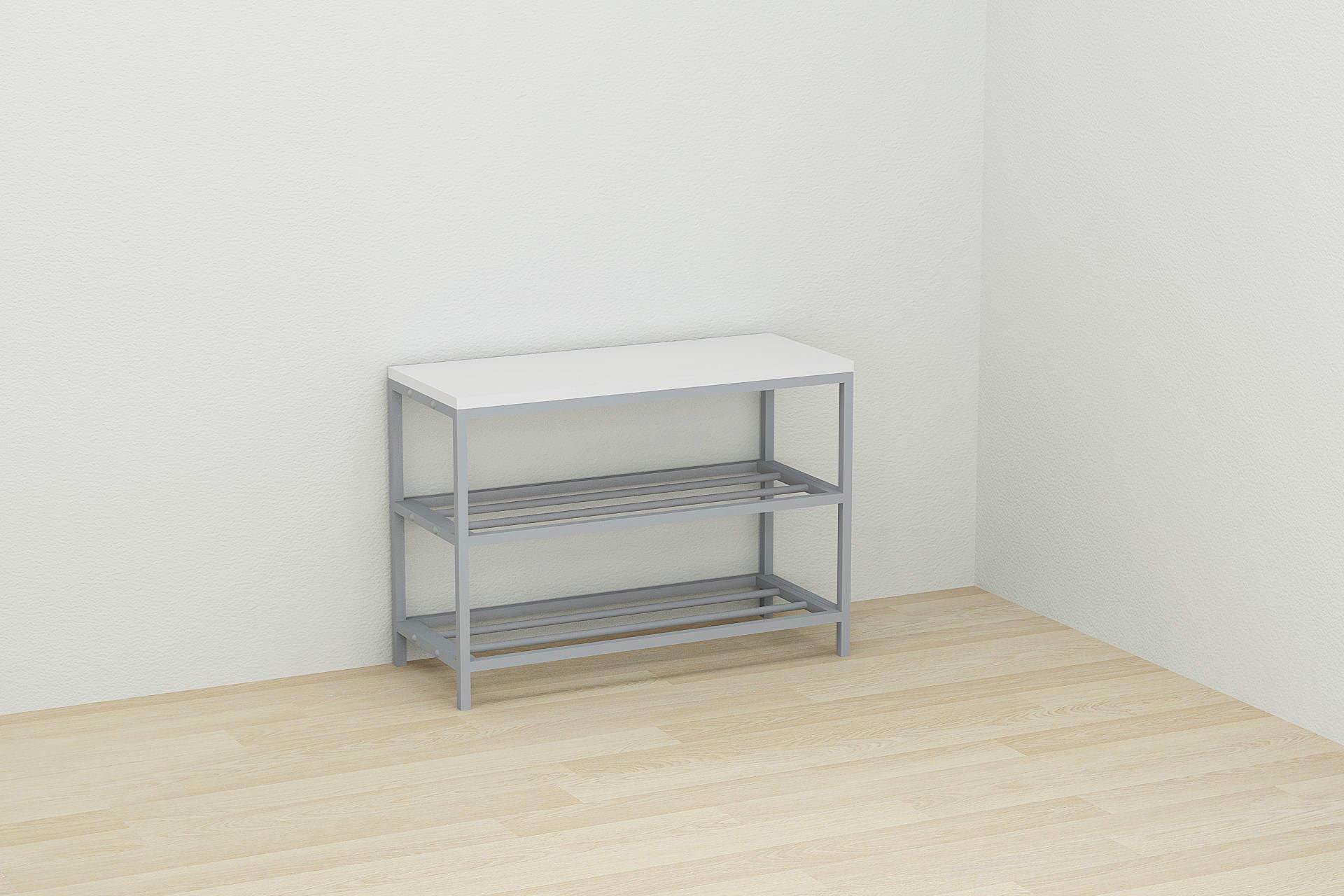 Банкетка универсальная Ferrum-decor Слайм ДСП 16 мм 45x63x26 см Серый/Белый (FRD-104080)