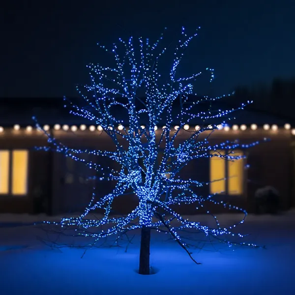 Гірлянда Нитка вулична 1000 LED на сонячній батареї 100 м з пультом Синій (21-107-SB1000L100MBBL) - фото 1