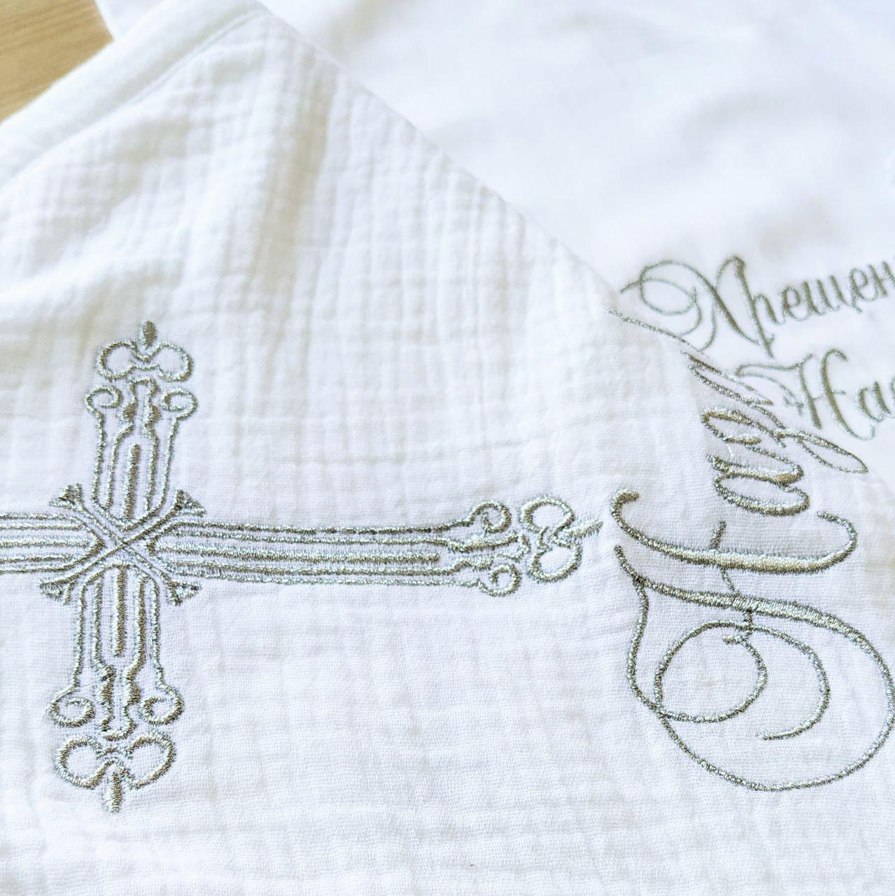 Набор для крещения именной Муслин муслиновая крыжма без оборки/мешочки для локона и хранения (2172953996) - фото 5 Набор для крещения именной Муслин муслиновая крыжма без оборки/мешочки для локона и хранения (2172953996) - фото 5