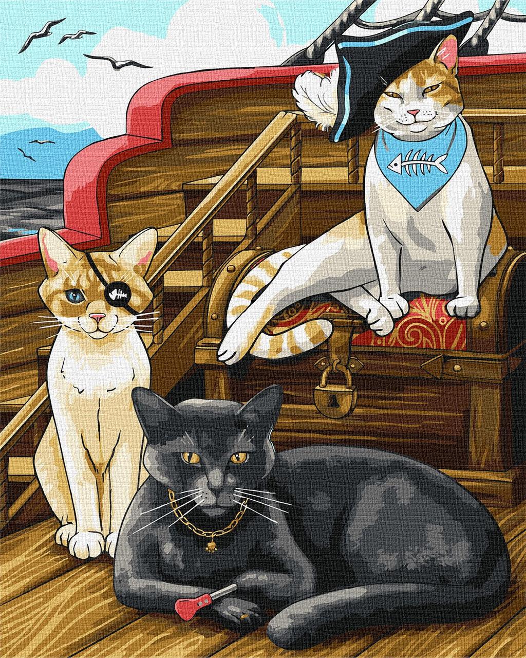 Набор для росписи по номерам Пушистые пираты 40х50 см (KHO6568)