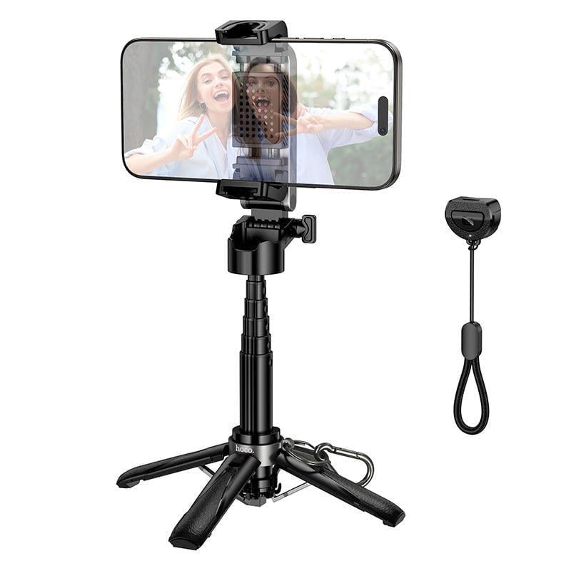 Монопод для селфі Hoco K27 Black Bluetooth 5,2 для смартфонів 4,5–7'' 115–390 мм (22093)