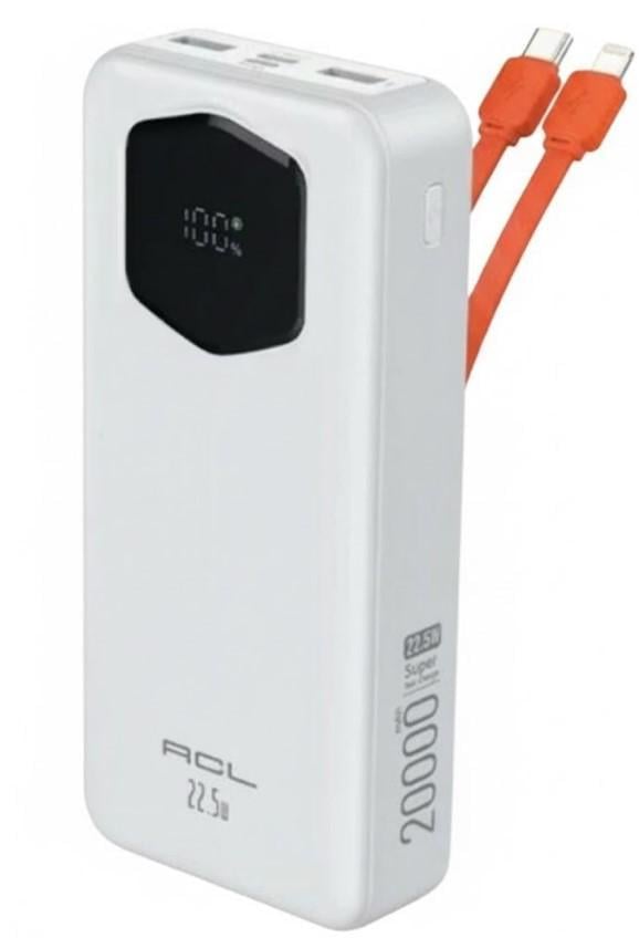 Повербанки ACL PW-140 20000 mAh з швидким заряджанням Білий (2104618843)