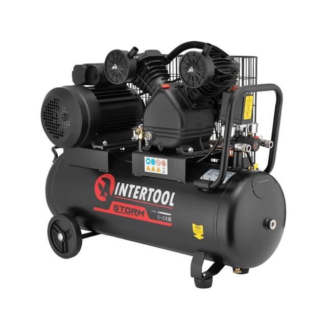 Компресор Intertool PT-0016 50 л 3 кВт 220 В 10 атм 500 л/хв 2 циліндри - фото 2