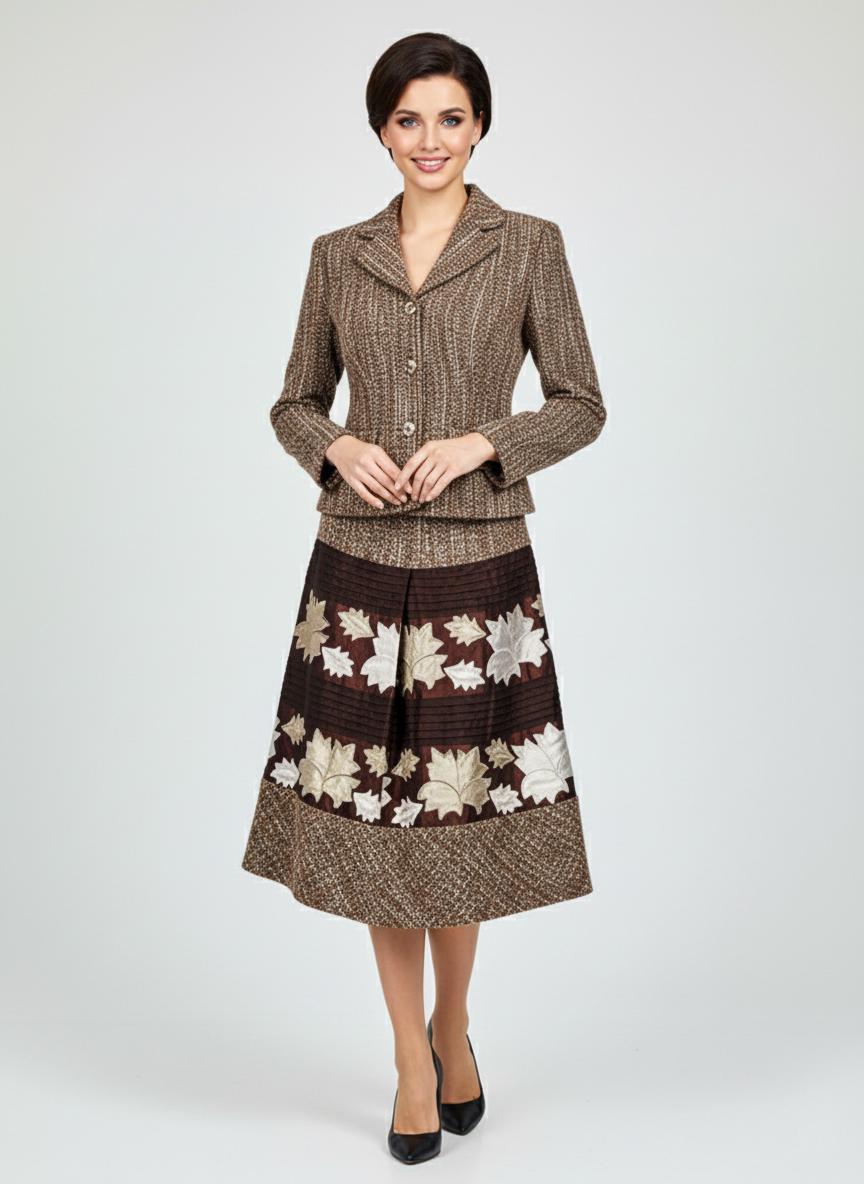 Костюм женский демисезонный с юбкой Tianqi&tianqi LM-01354 р. 42 Терракотовый (17852130) - фото 4