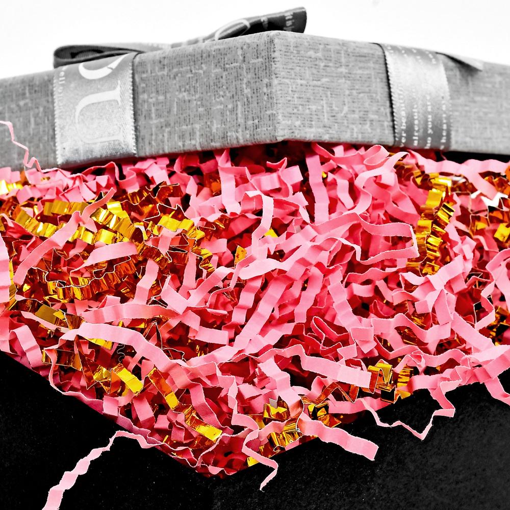 Декоративный бумажный наполнитель для подарочных коробок 30 г Pink/Gold (22091878) - фото 2 Декоративный бумажный наполнитель для подарочных коробок 30 г Pink/Gold (22091878) - фото 2