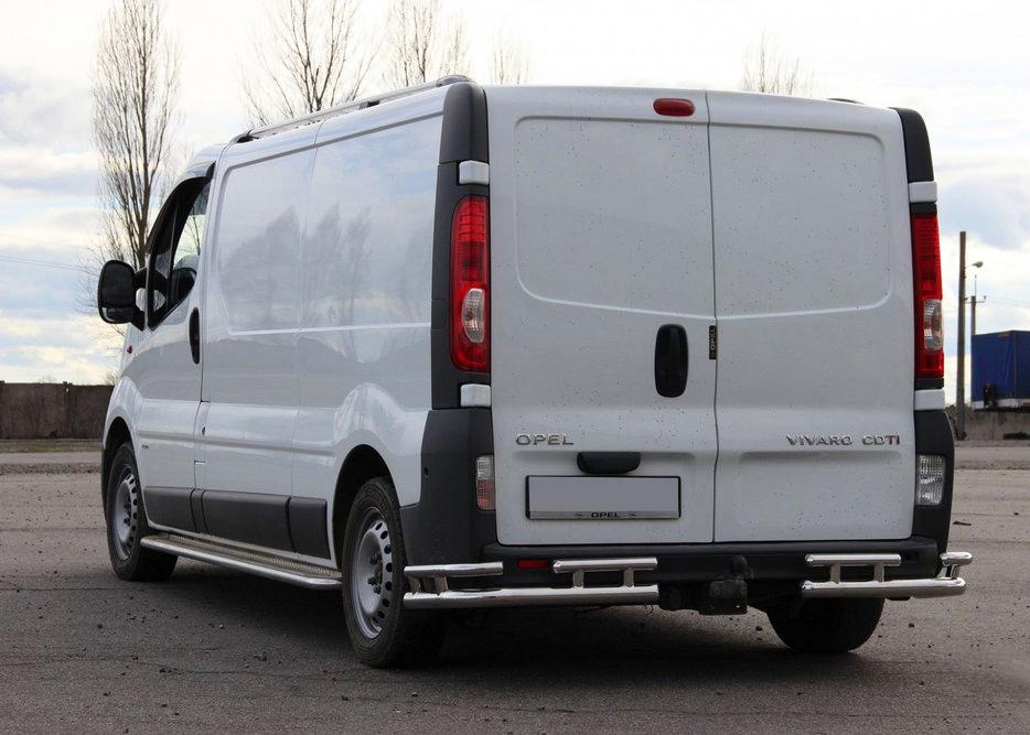 Задняя защита AK003-Plus-2 CAN для Renault Trafic 2001-2015 гг. нержавеющая сталь Хром