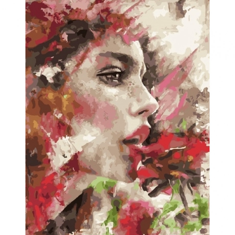 Картина по номерам Brushme Девушка в красочных цветах (GX25845)