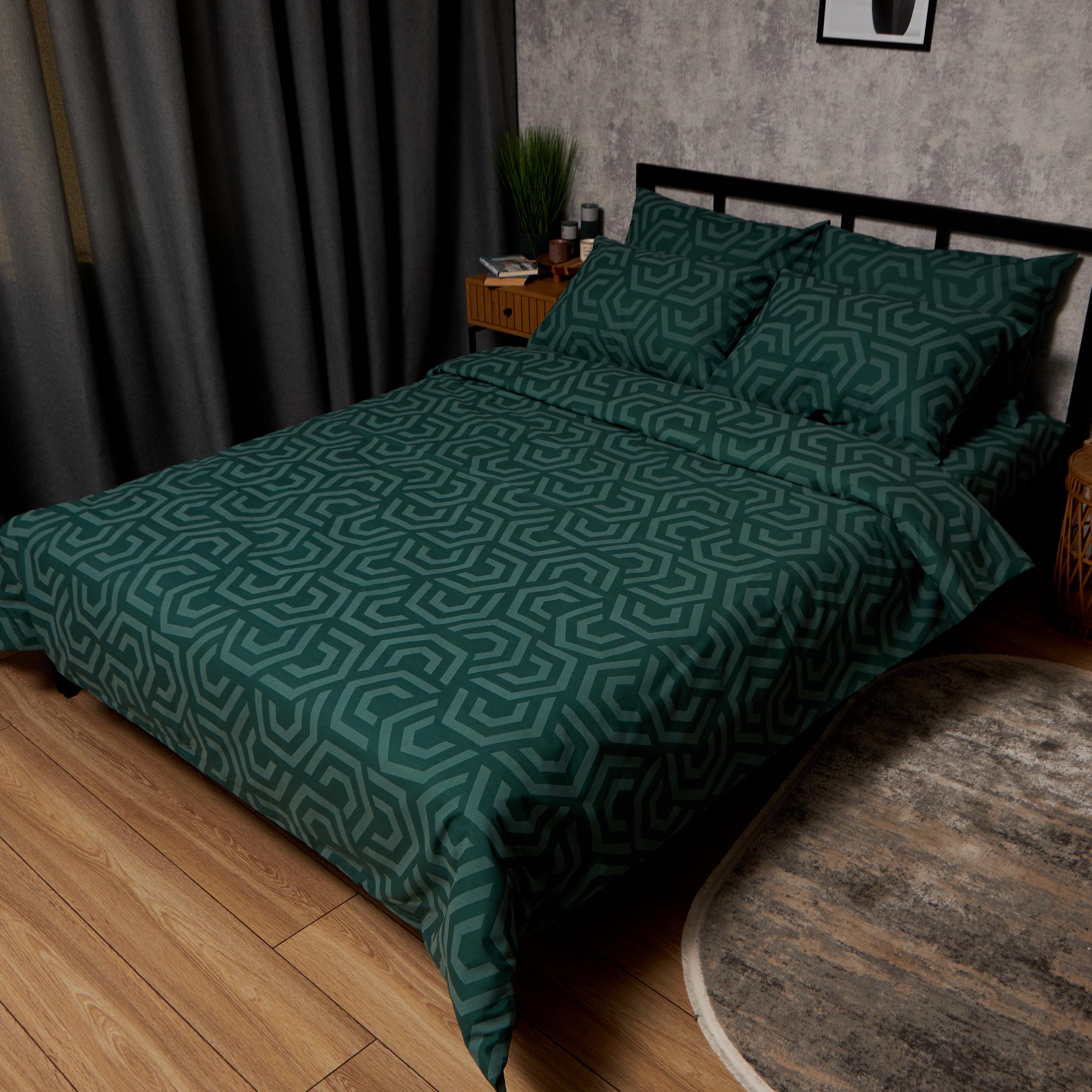 Комплект постельного белья Moon&Star Бязь Gold Люкс Emerald Maze наволочки 2 шт. king size 220x240 см (MS-820009137)