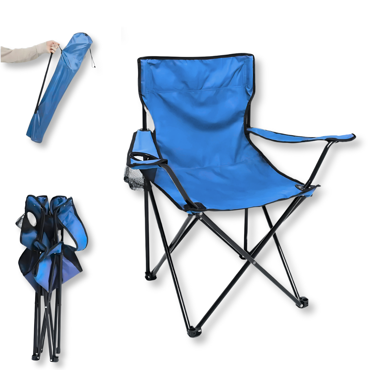 Стул туристический раскладной для отдыха/рыбалки/охоты Голубой (10402022) - фото 7