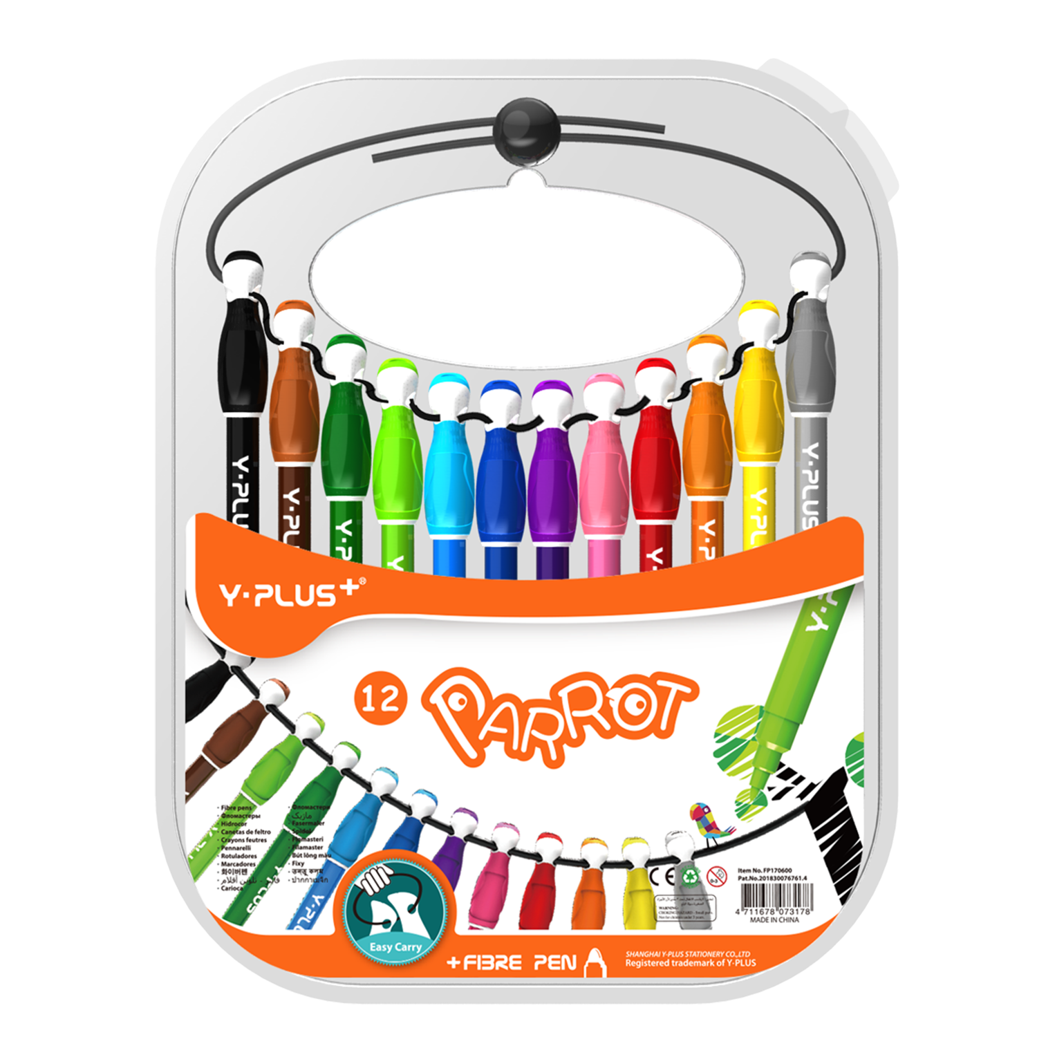 Фломастер PARROT 12 кольорів