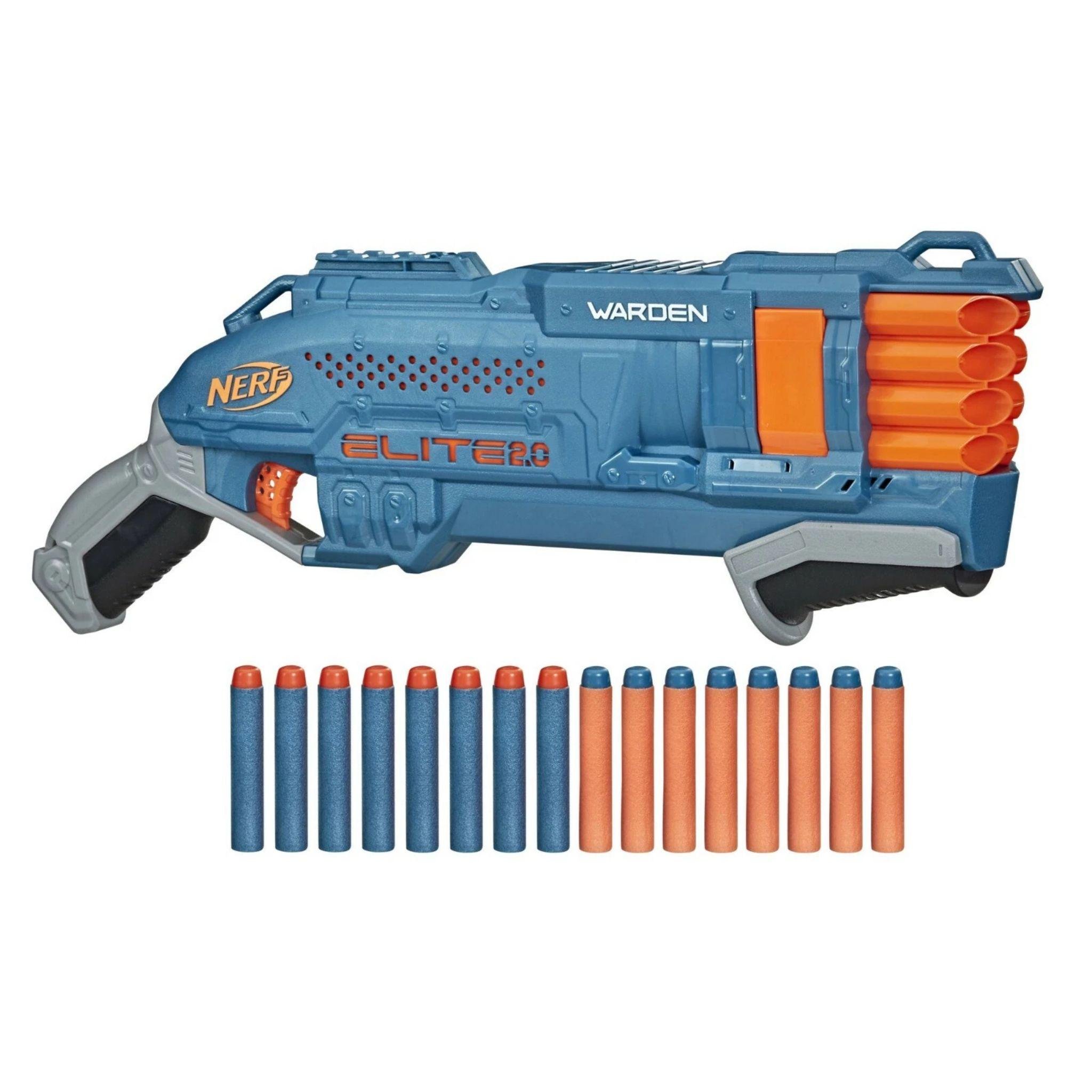 Бластер Nerf Elite 2.0 Warden DB-8 Наглядач з 16 стрілами помповий дальність 26 м (29519581)