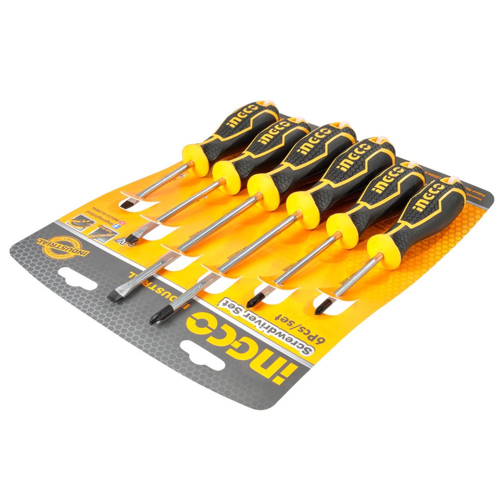 Набор отверток INGCO INDUSTRIAL 6 шт. (HKSD0628) - фото 5 Набор отверток INGCO INDUSTRIAL 6 шт. (HKSD0628) - фото 5