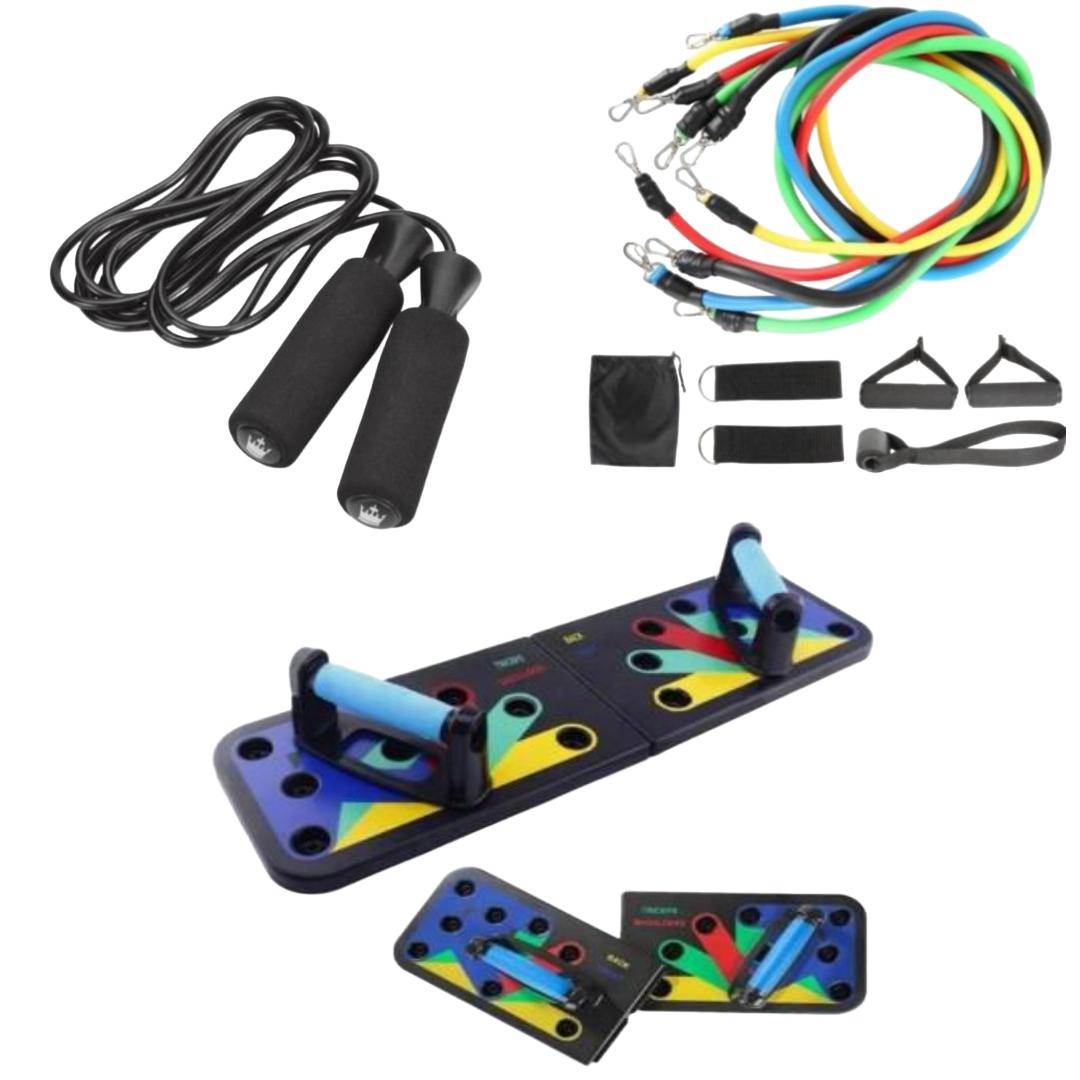 Набор для тренировок Power 3 доска для отжиманий/набор трубчатых эспандеров/скакалка - фото 11 Набор для тренировок Power 3 доска для отжиманий/набор трубчатых эспандеров/скакалка - фото 11