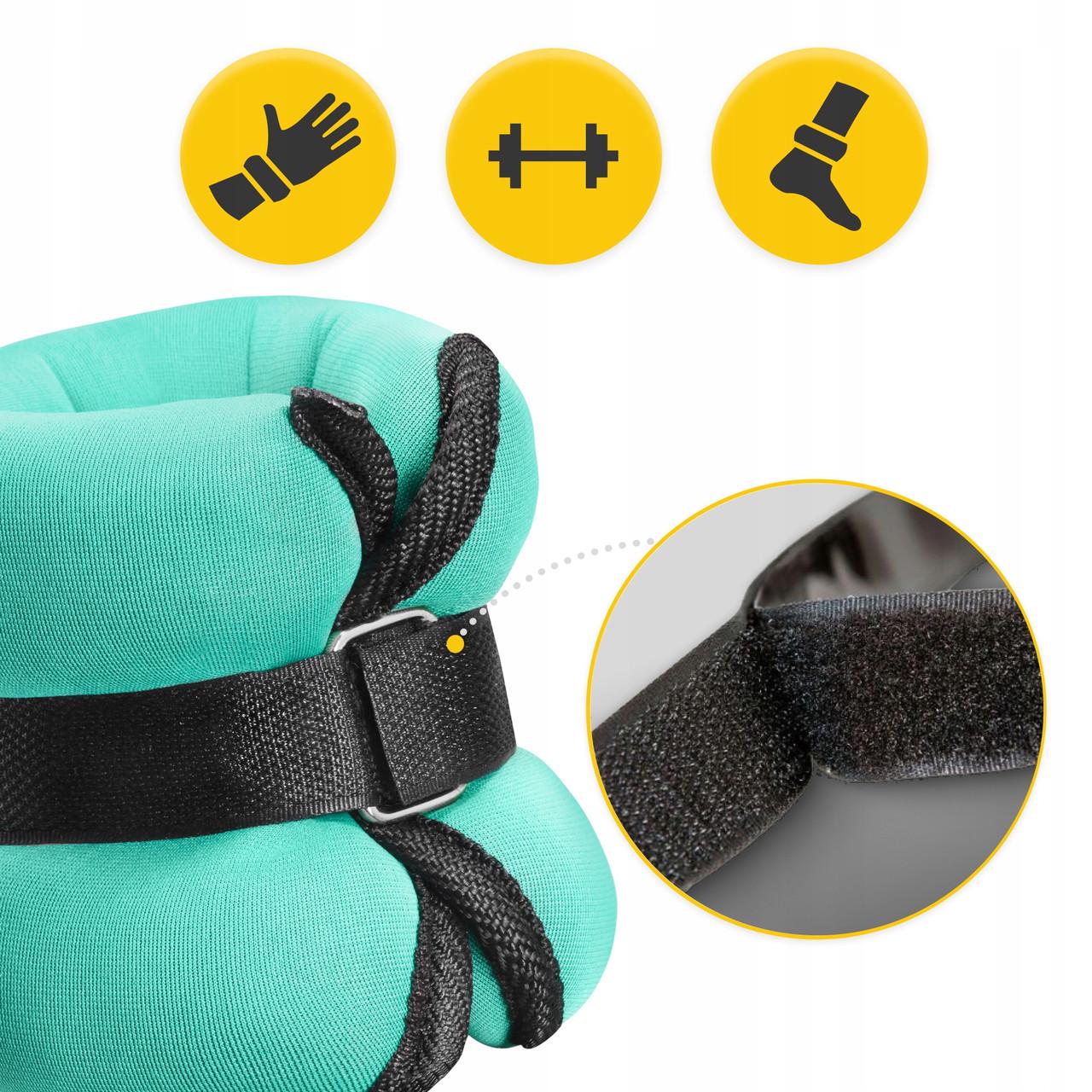 Обважнювачі-манжети для ніг та рук 4FIZJO 2x1,5 кг Black/Green (P-5907739311092) - фото 3