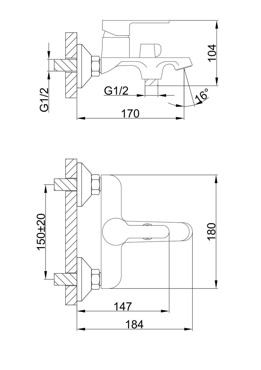 Змішувач для ванни Frap H41 F3241 Білий/Хром - фото 7 Змішувач для ванни Frap H41 F3241 Білий/Хром - фото 7