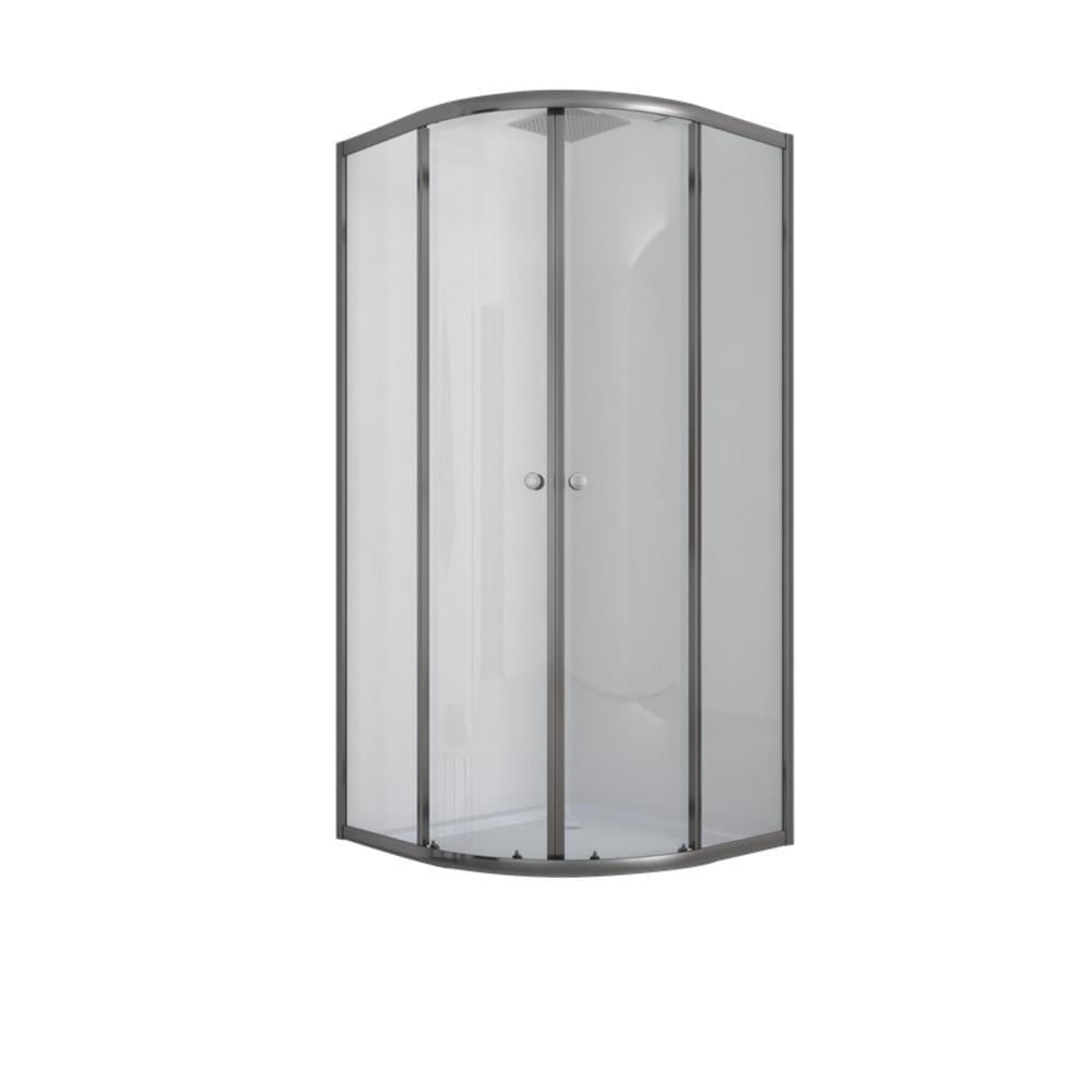 Душевая кабина MIXXUS PLAIN SC01-90x90x185-TR полукруглая без подонная/стекло 4 мм 185x90 см Графитовый (OL-MI6902)