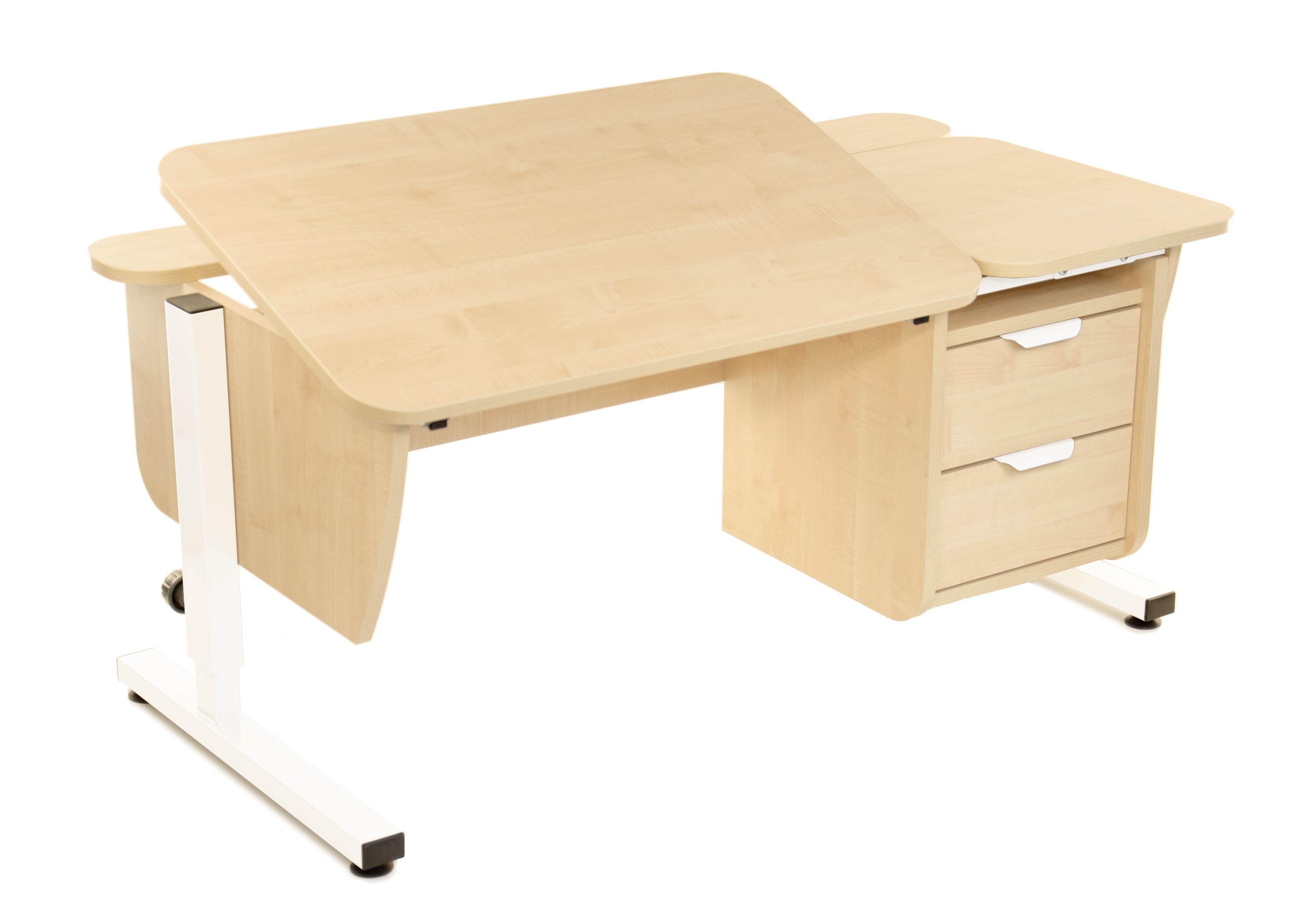 Парта детская трансформер Школьник с тумбой Клен/Белый