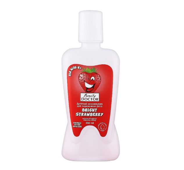 Ополіскувач для ротової порожнини Family Doctor Дитячий Bright strawberry 360 мл (4823080006900)