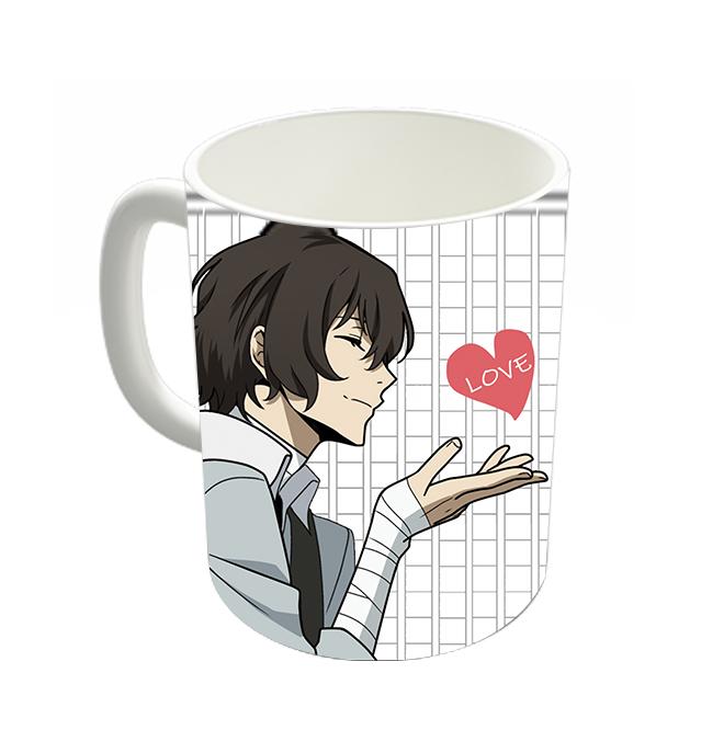 Чашка Дадзай аниме Великий из бродячих псов Белый (z0857)