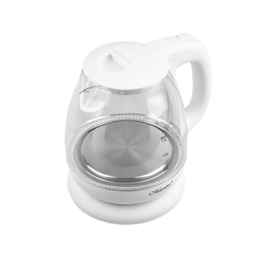 Электрочайник стеклянный Maestro MS-055 1 л с подсветкой/терморегулятором и защитой от перегрева Белый