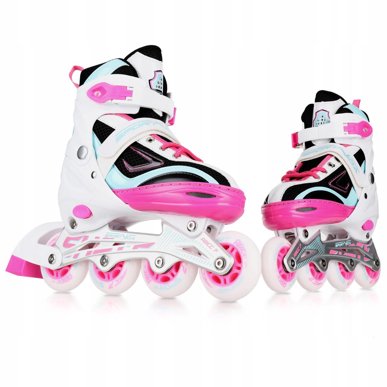 Роликовые коньки SportVida 4в1 SV-LG0033 р. 39-42 White/Pink/Blue