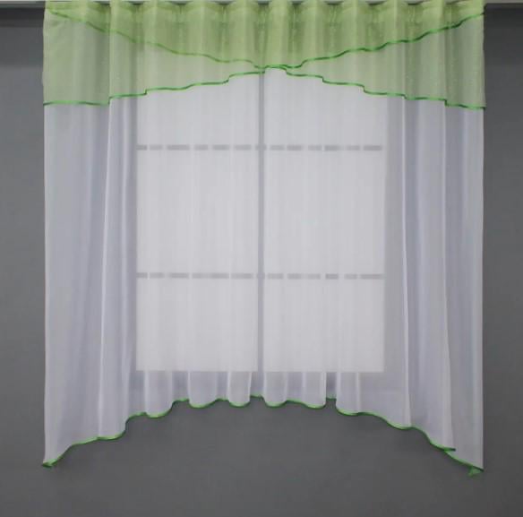 Занавеска кухонная с аркой 280х170 см Салатовый/Белый (00к 59-899)
