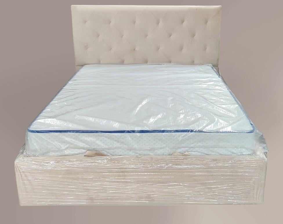 Кровать Leandra Comfort Simple с подъемным механизмом и нишей для белья 120х190 см Айвори