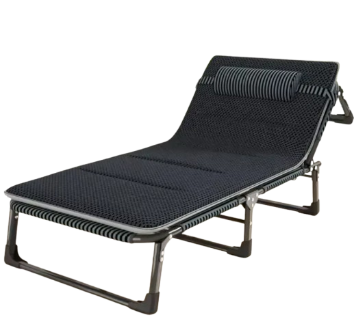 Ліжко-розкладачка LEOBRO 193х68х30 см до 150 кг з матрацом/подушкою Темно-сірий (LBFB-A2-STR)