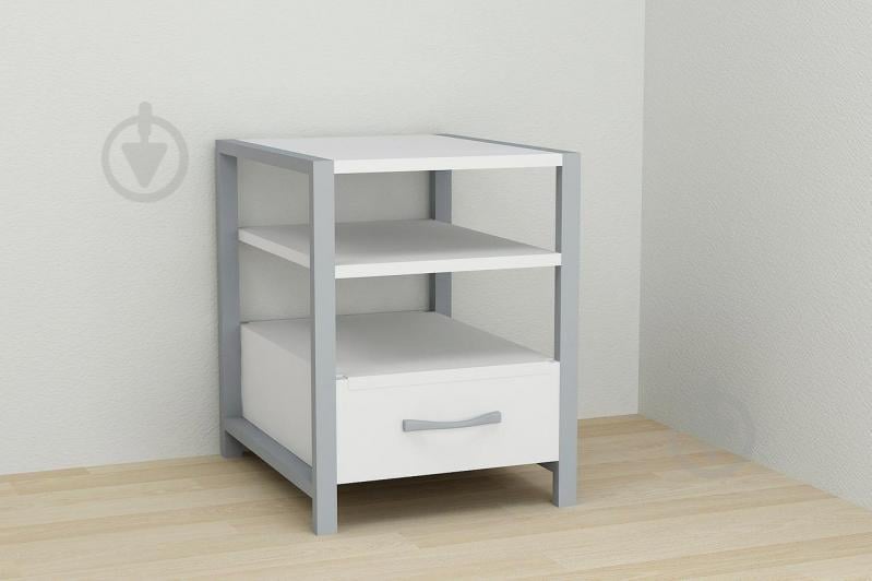 Тумба Ferrum-decor Вів'єн 1/1 50x41x40 см Білий / Сірий (XK00103)