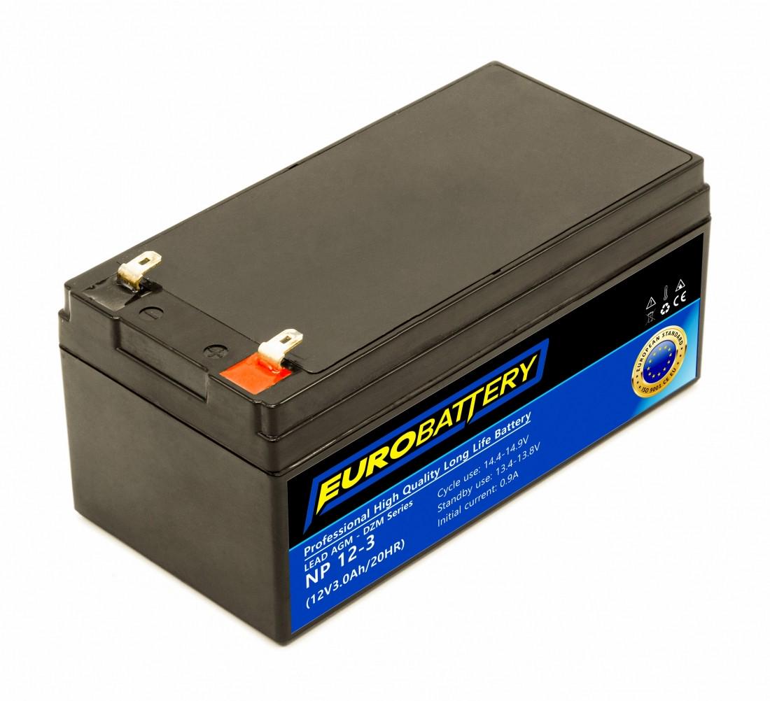 Аккумулятор для ИБП EuroBattery AGM NP 12-3 DZM 12V 3,0 Ач (813)