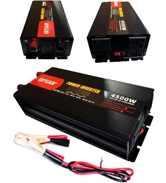 Автомобильный инвертор ERYUAN с чистой синусоидой 4500W LCD AC/DC 12V с вольметром (17921771) - фото 2