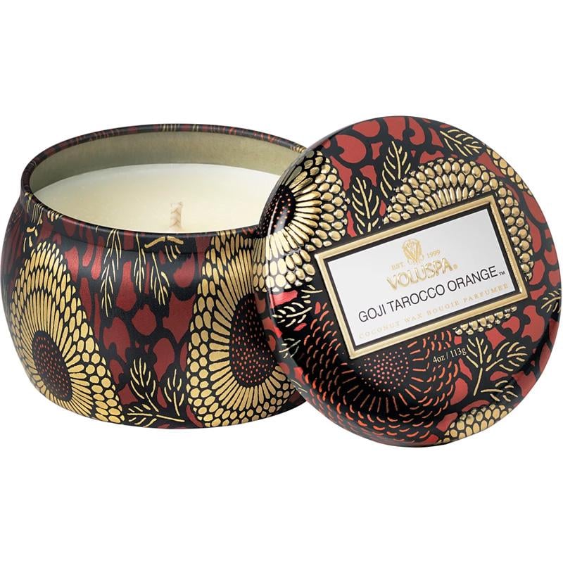 Свеча ароматическая Voluspa Japonica Goji Tarocco Orange 113 г металлическая шкатулка (111000725)