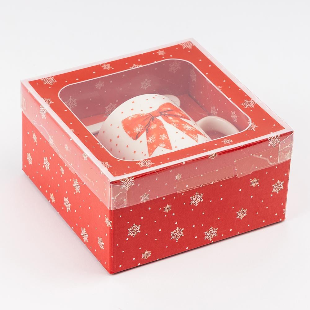 Чашка з ложечкою Різдвяний бантик 200 мл (9250-009) - фото 2 Чашка з ложечкою Різдвяний бантик 200 мл (9250-009) - фото 2