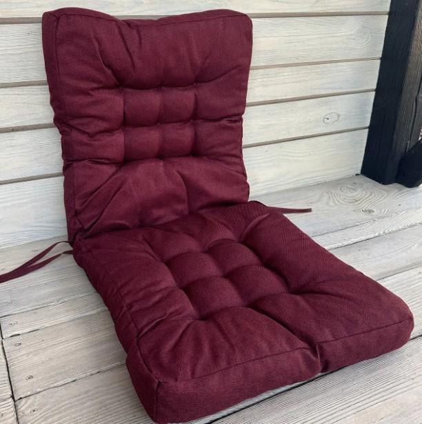 Подушка для стульев/кресел Decorator Мальмо двойная 50х120х8 см Бордовый (84-124)