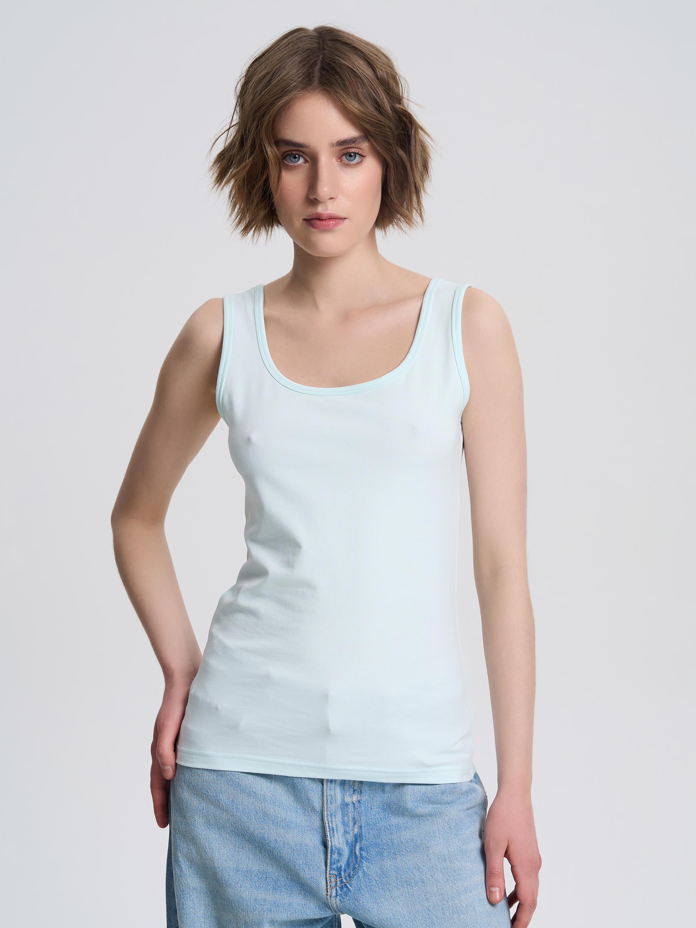 Майка жіноча на широких бретелях ROZA 200126 M Бірюзовий (4824005715365) - фото 6