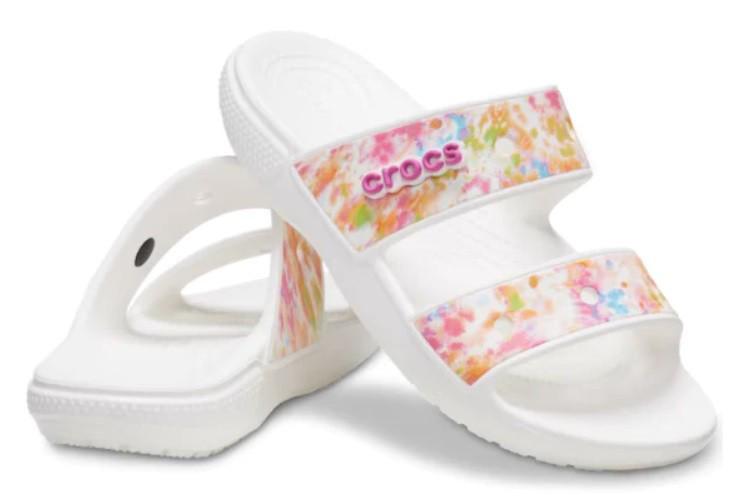 Шльопанці жіночі утеплені Crocs Classic Crocs Tiedye Sandal р. 38-39 Білий (9155) - фото 11