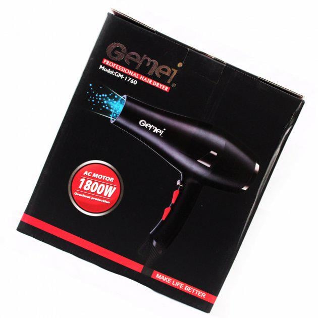Фен для волос Gemei GM-1760 профессиональный - фото 3