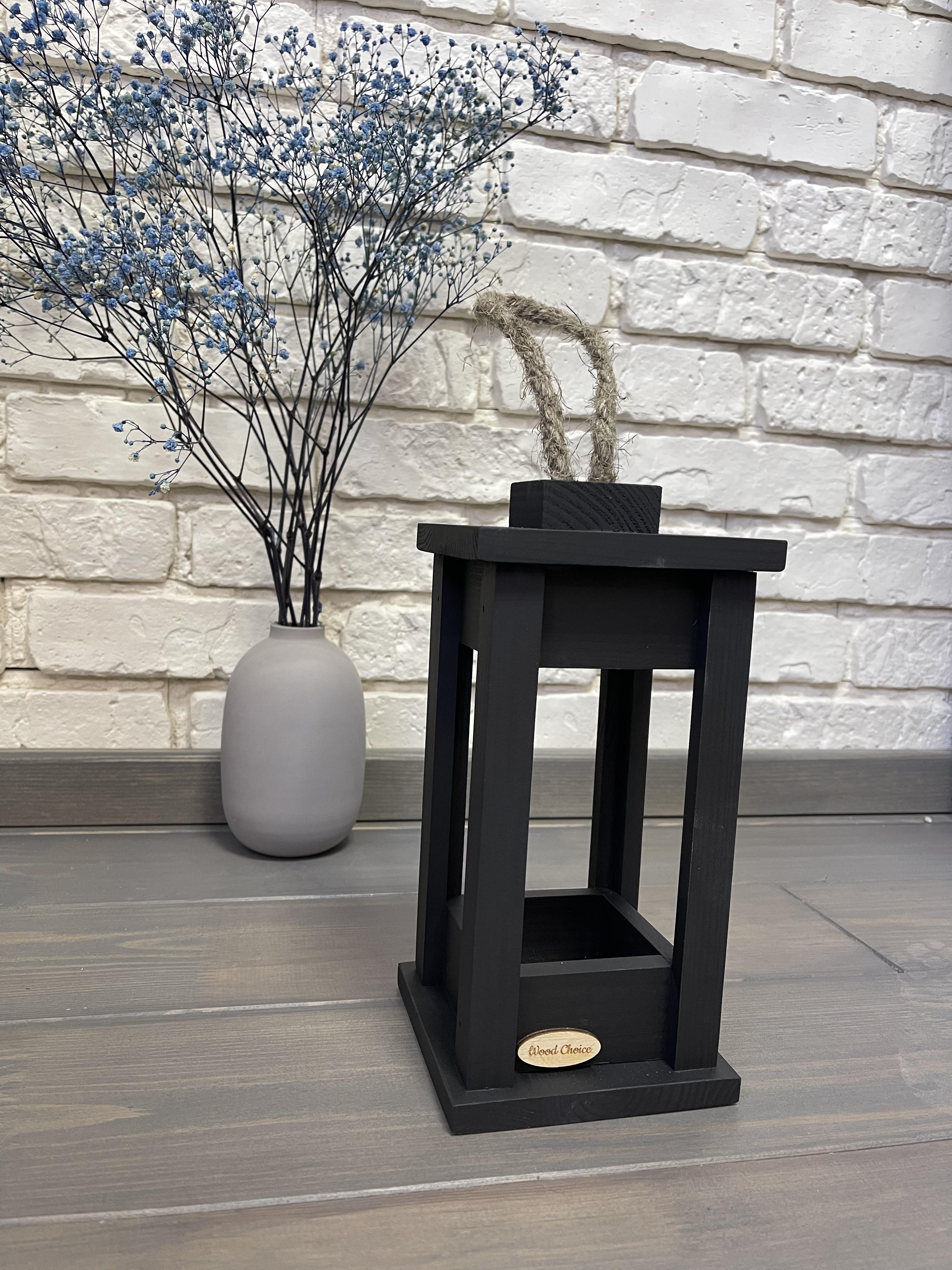 Свічник дерев'яний Wood Choice Ліхтар 12х12х25 Чорний - фото 3 Свічник дерев'яний Wood Choice Ліхтар 12х12х25 Чорний - фото 3