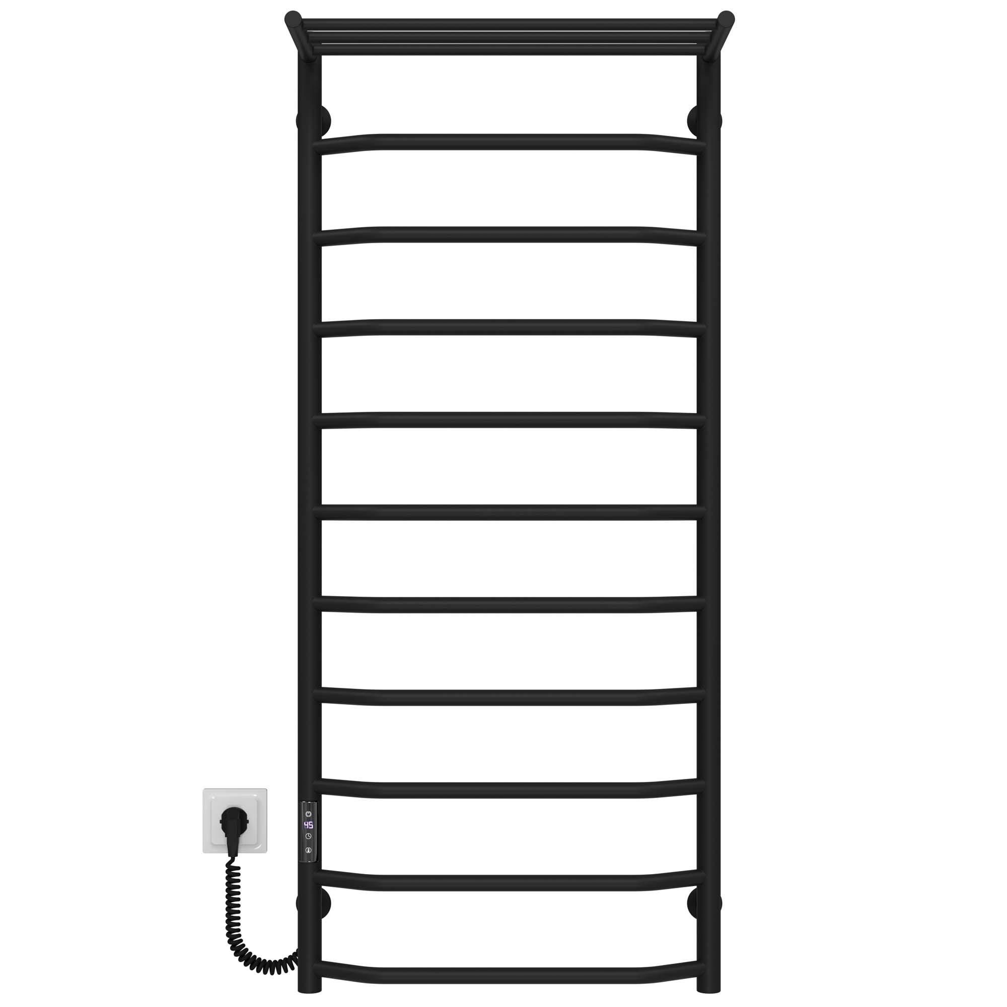 Полотенцесушитель электрический Deffi Трапеция П11 JD03 левое подключение нержавеющая сталь 500x1200 мм Черный (C.TP.120.50.11.EBL1)