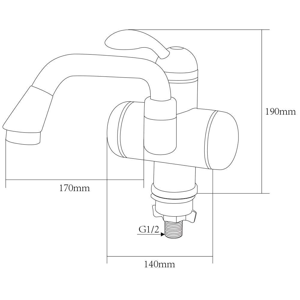 Кран-водонагреватель проточный Aquatica 5A211W изогнутый длинный на гайке 3 кВт 0,4-5 Бар (9795013) - фото 4