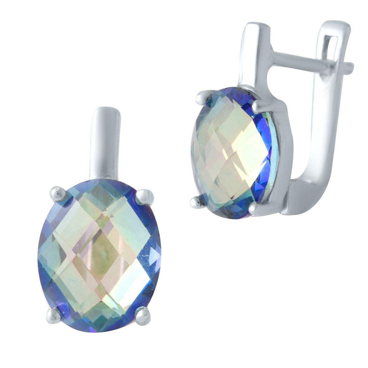 Серебряные серьги с мистик топазом 8,433 ct (1988947)