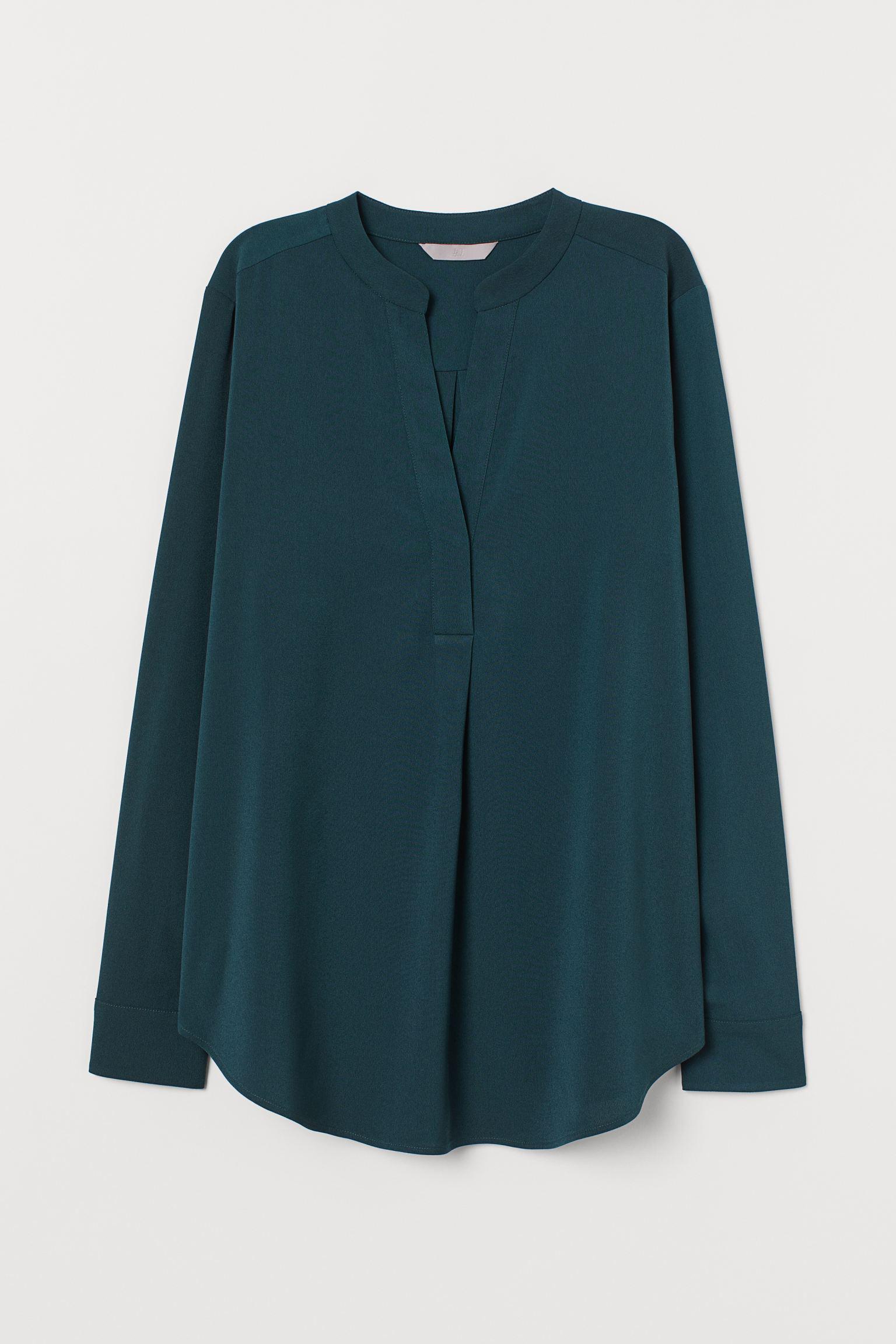 Блуза H&M р. 36 Темно-зеленый (21076405390)