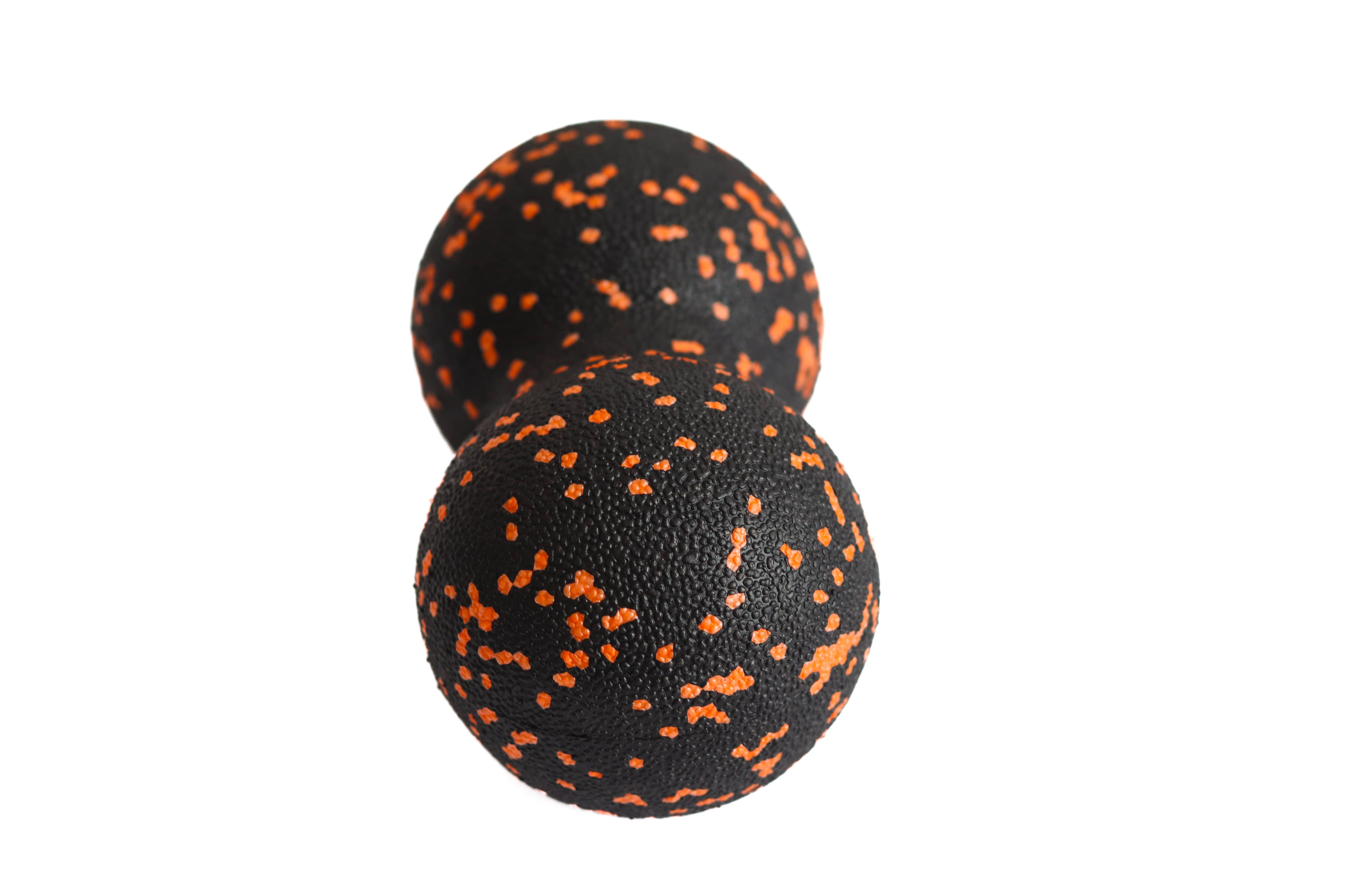 М'яч масажний подвійний МФР для спини Peanut Double Ball 16х8 см Black/Orange - фото 2