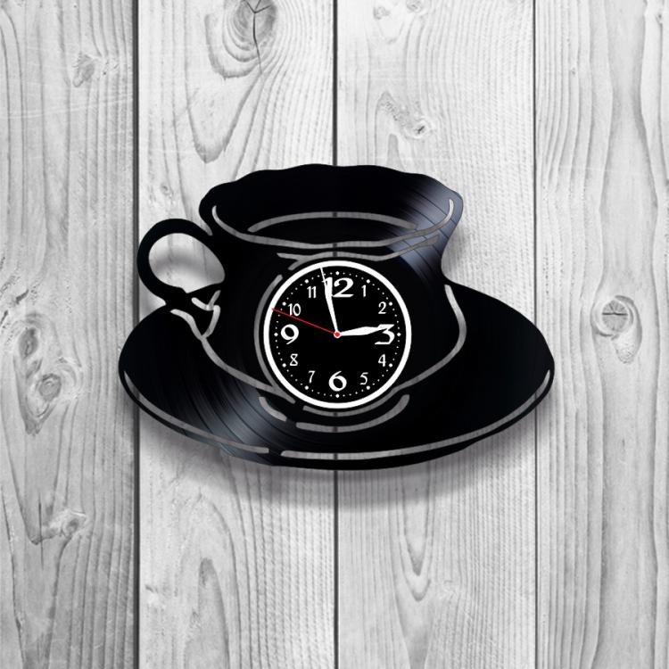 Часы настенные Чашка 0188 из виниловой пластинки