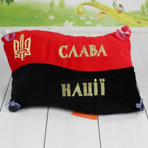 Подушка Копица мягкая с принтом Патриотическая Флаг "Слава нації" на присосках 29х17 см (00970-3)